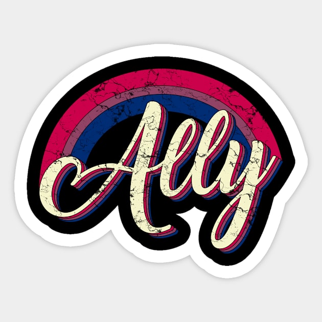 Bisexual ally lgbt pride vintage Sticker by Dianeursusla Clothes